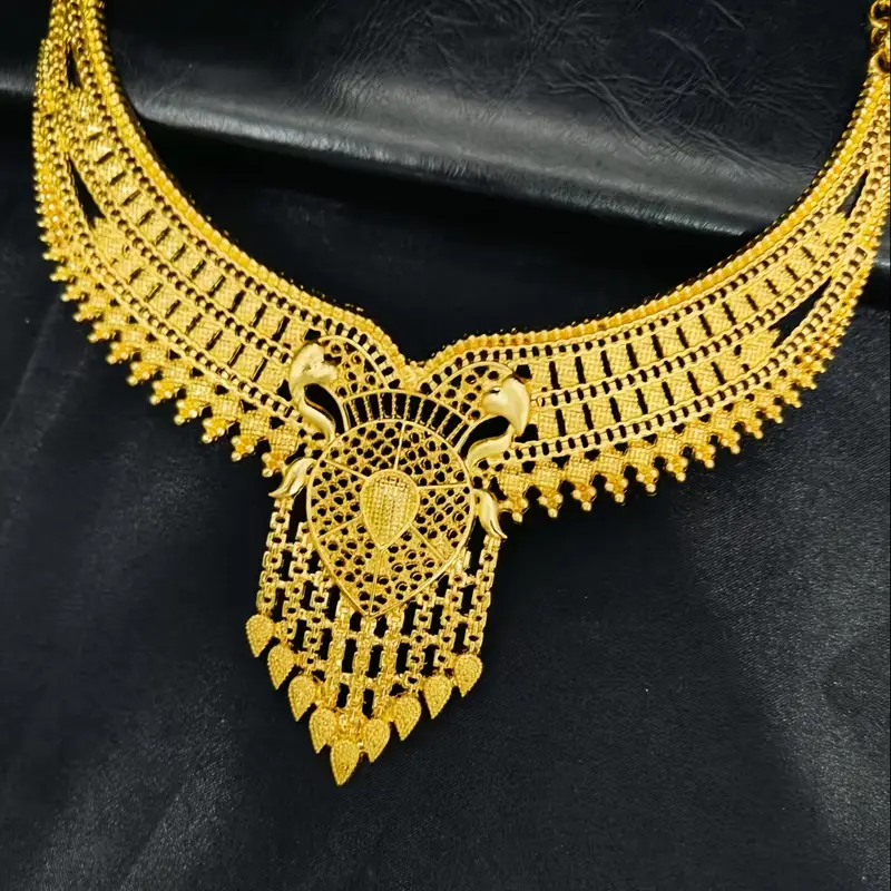 1pc fashion womens golden necklace jewelry set 4pcs middle - Temu Mauritius 1pc fashion womens golden necklace jewelry set 4pcs middle - Temu Mauritius