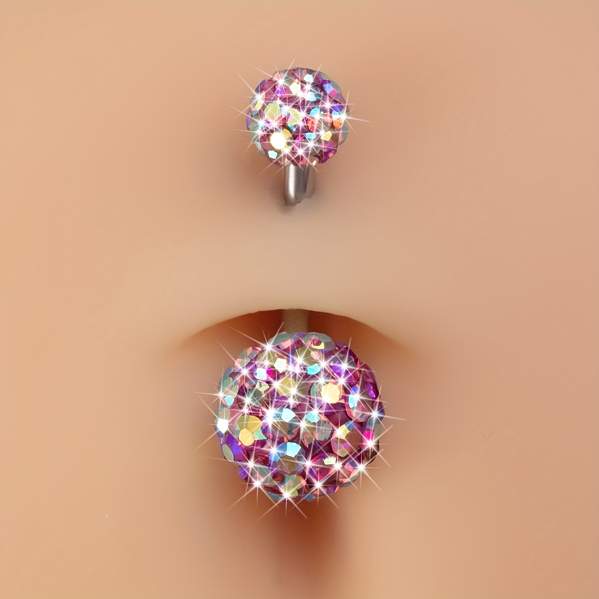 1/5pcs Ball Belly Button Rings Navel Piercing Belly Stud Stainless Steel Barbell Bar Sexy Body Jewelry 14 Gauge
