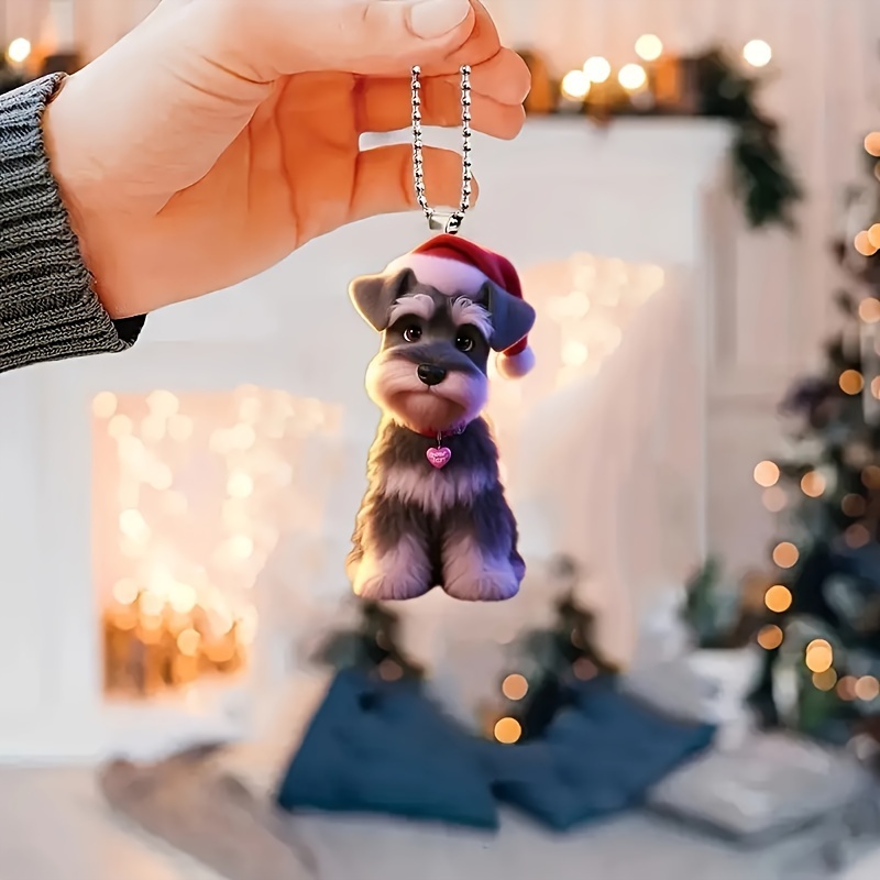 

Schnauzer Christmas Ornament - 2d Pendant For Car Mirrors, , Keychains & -