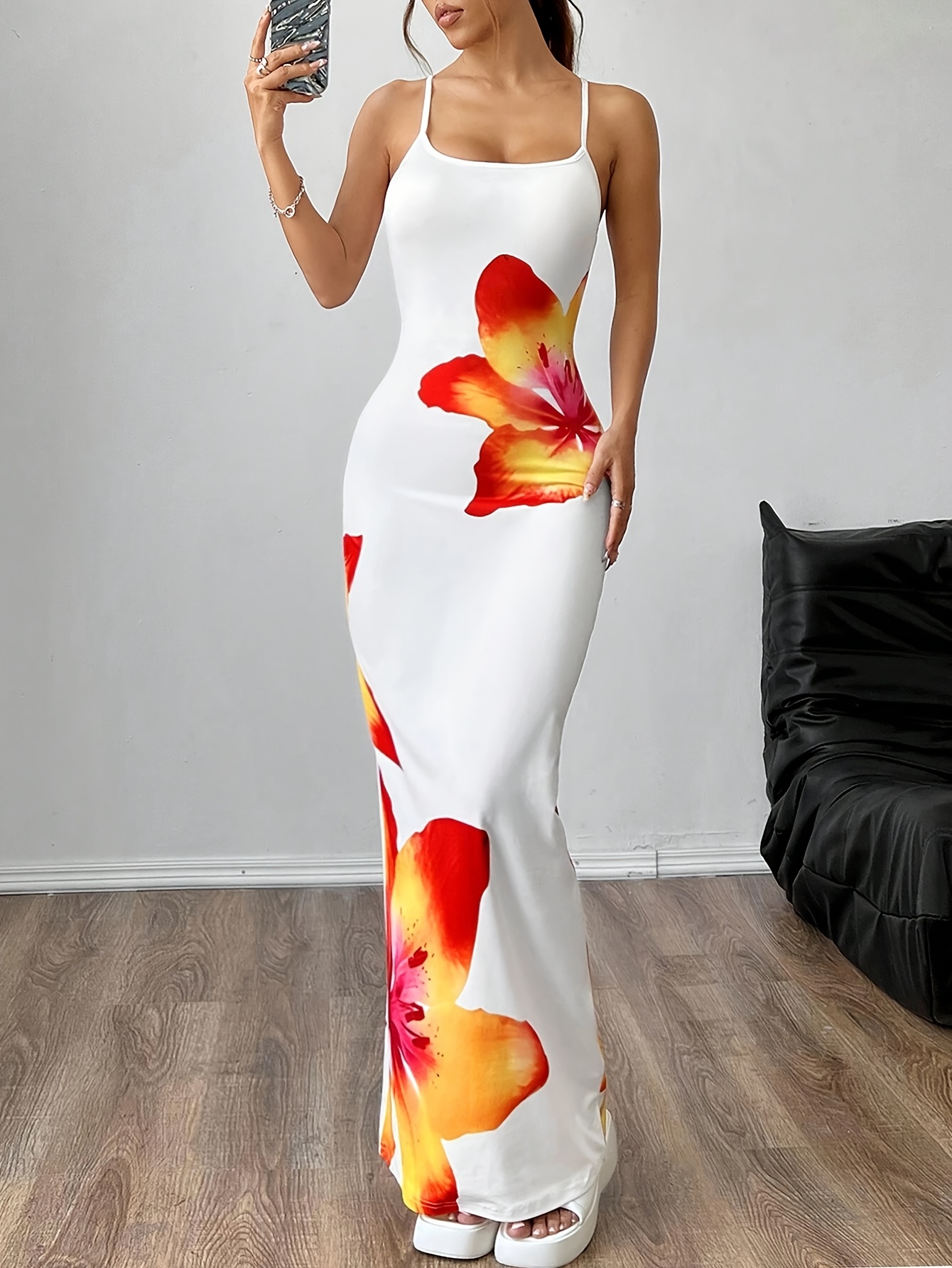 73507 elegant directional irregular floral print bodycon - Temu Mauritius