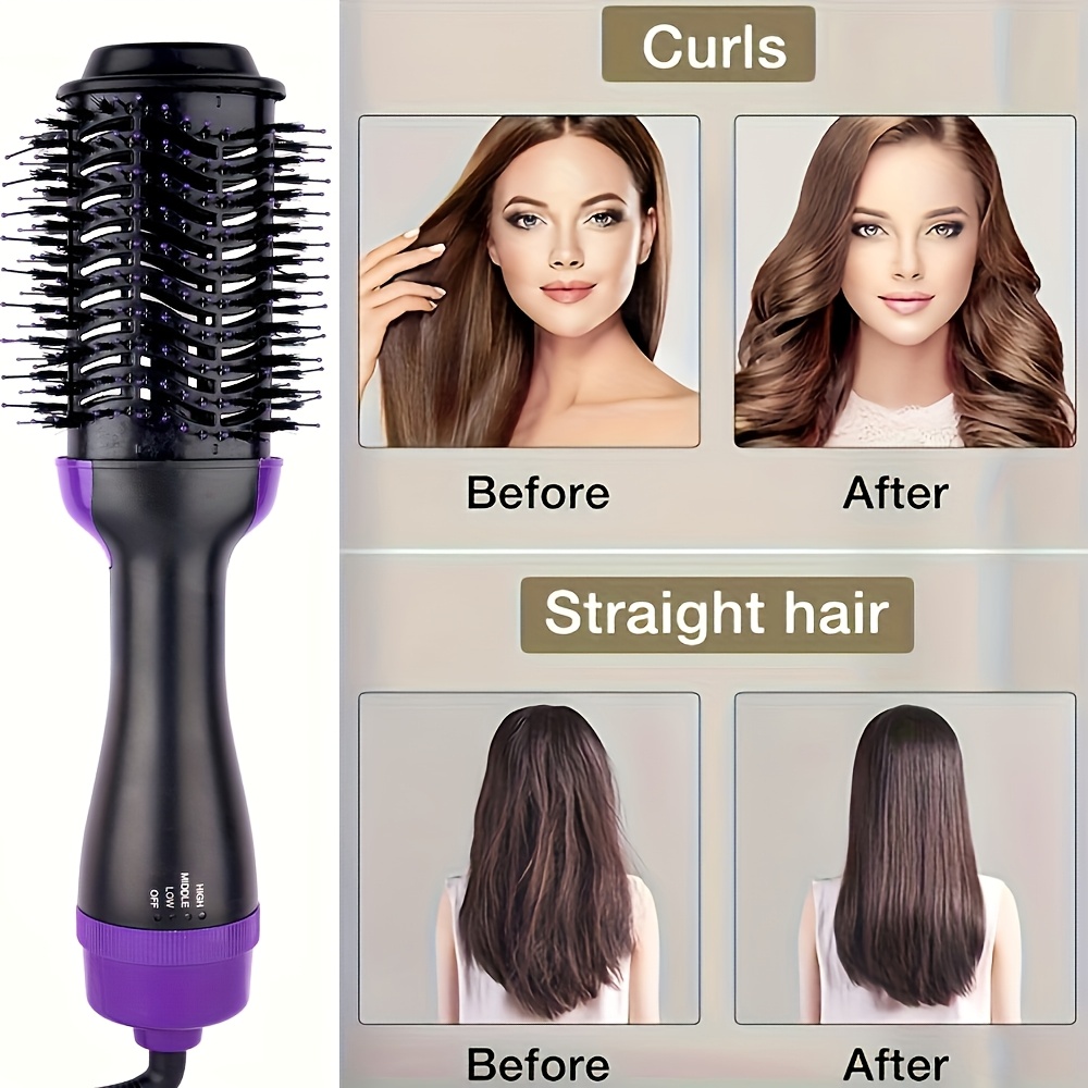 European Standard Hair Dryer and Curling Iron 2-in-1 Hot Air Brush, Wet and Dry Dual Use, Multi-Functional Styling Tool, 220V, 650W, Plug Powered, No Battery Required, Hair Dryer Attachment|Versatile Styling|Integrated Comb