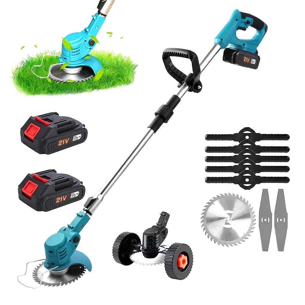 

Powerful Cordless Grass Trimmer With 380w And 21v, Running At 7800prm, Suitable For Gardens. Adjustable And For Use With A 21v Lithium Battery.