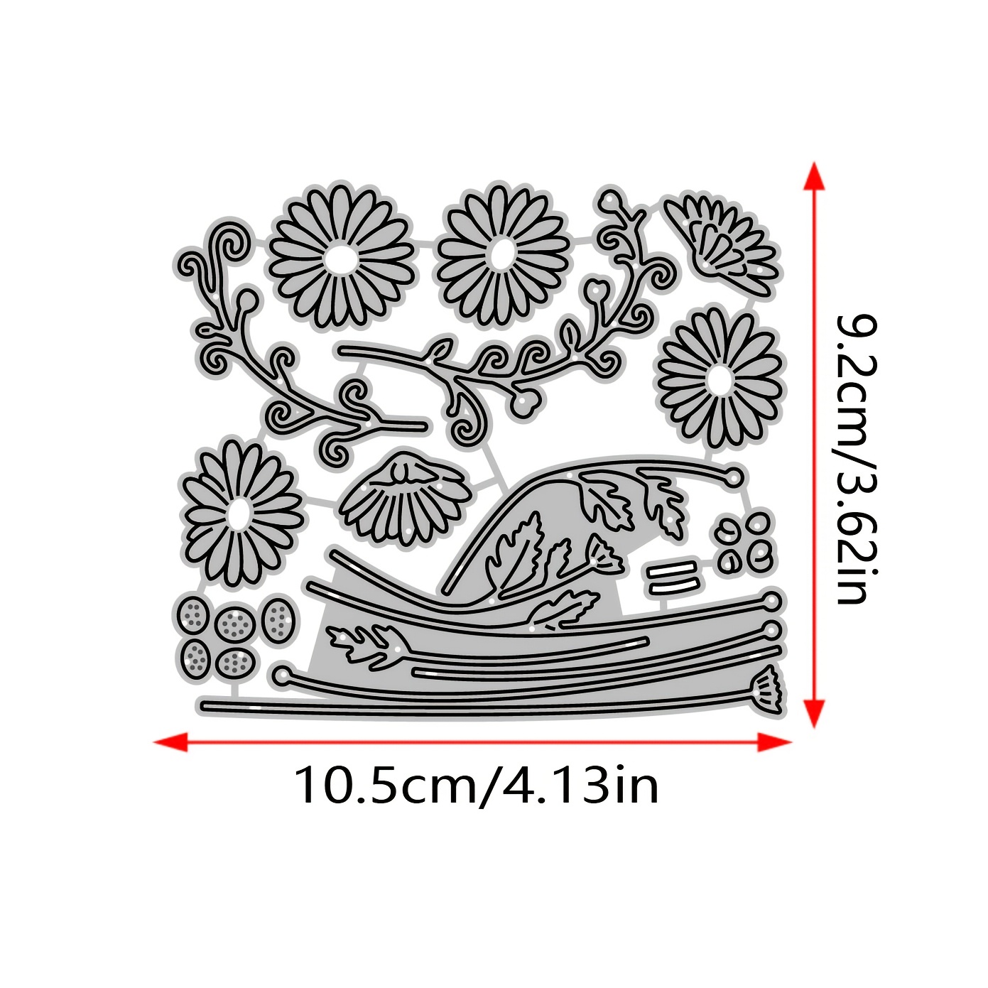 TEMU 1pc Metal Cutting Dies Orange Chrysanthemums Diy Scrapbook Paper Craft Knife Mould Blade Punch Stencils Dies