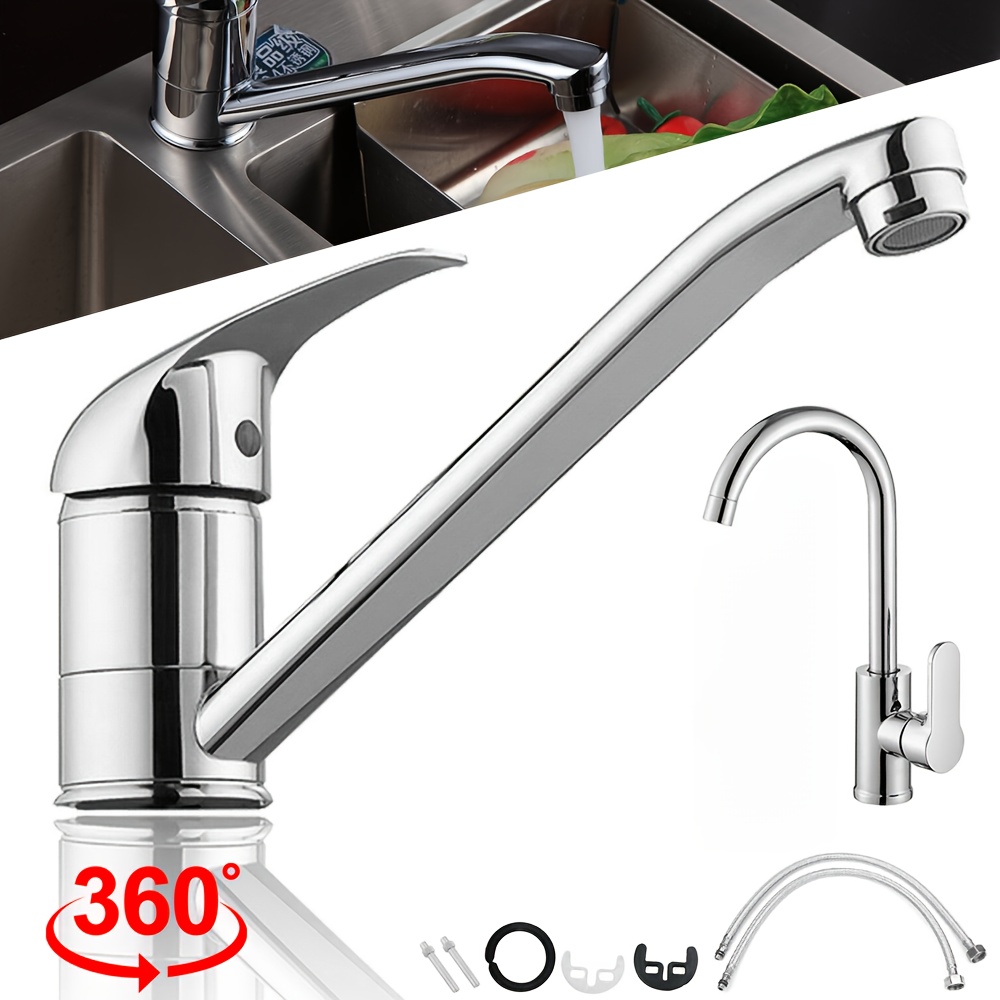 E-shop 360-Grad-drehbarer Wasserhahn, kaltes und heißes Gemüsewaschbecken, Spüle, Haushaltsküchenhahn, für Badezimmer, Küche, gemischter Spülhahn