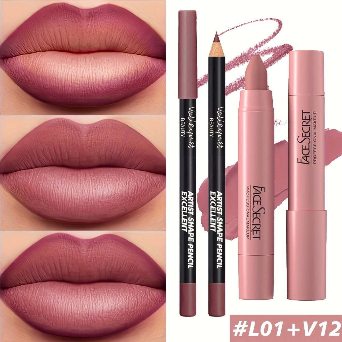 2pcs matte velvet lipstick long lasting waterproof non sticky formula high   matte lip gloss with deep   pink tones for skin types everyday makeup parties gym suitable for skin types
