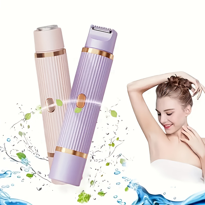 1 pieza Recortadora de pelo eléctrica y depiladora 2 en 1 para mujer - Dispositivo de depilación y para vello corporal completo recargable por USB, ultrasuave para la piel, compacto para el hogar y viajes - Regalo perfecto de San Valentín/aniversario para ella
