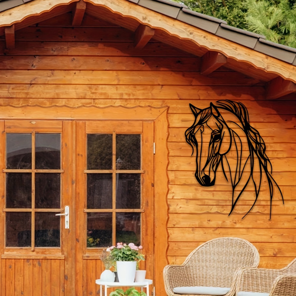 Wandaufkleber, Motiv: Pferdekopf-Silhouette, Reiten, Reiten
