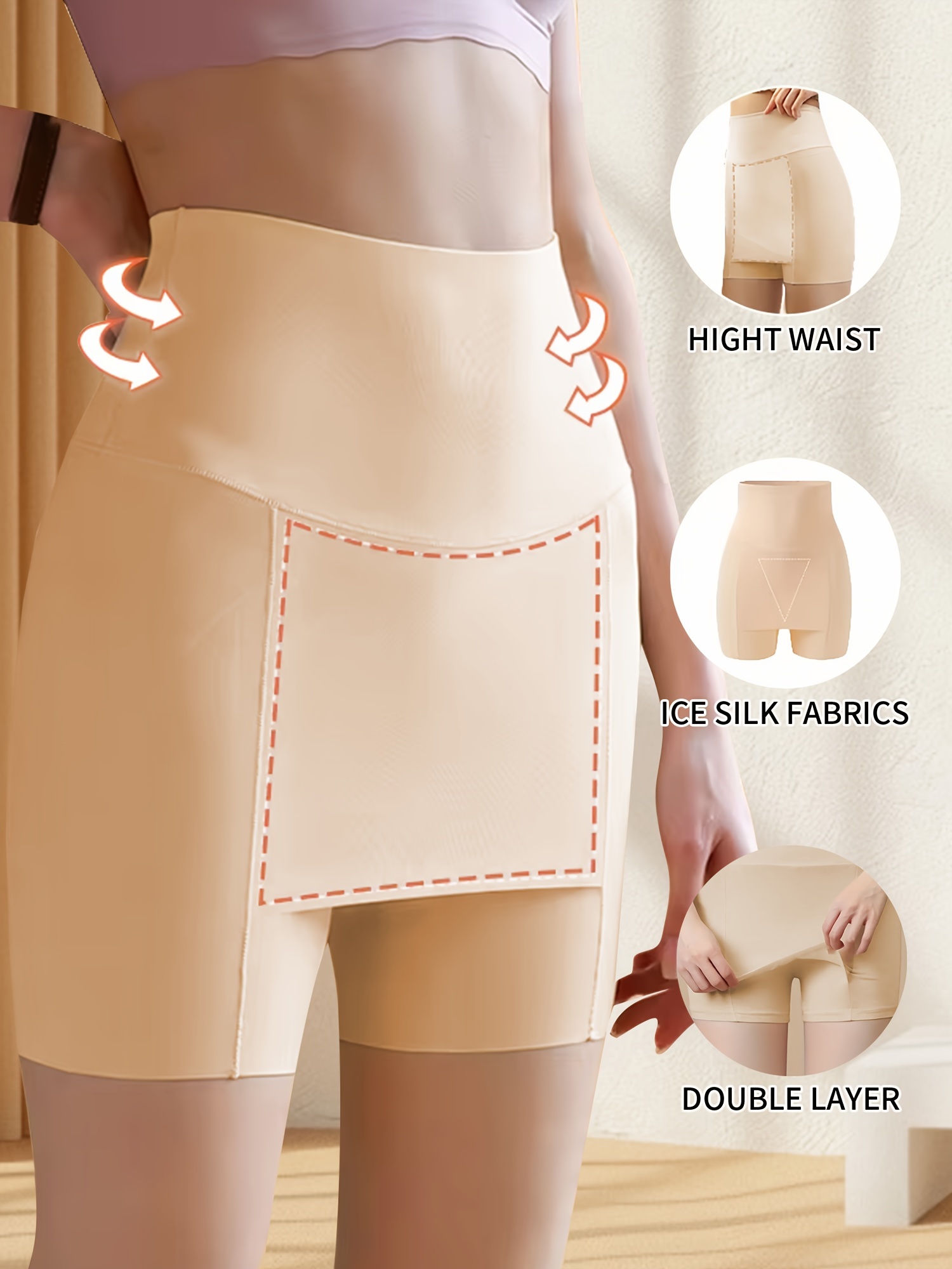 womens high waist tummy control safety pants seamless anti slip   lifting     Product details 3