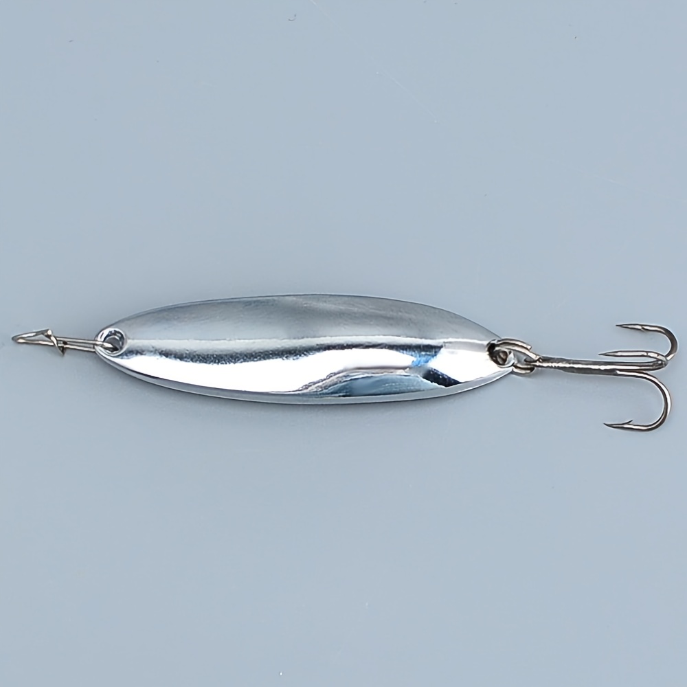 Image of 1pc Sinking Fishing Lure, Metal Spinners Lures With Treble Hook For Freshwater & Saltwater Fishing, Golden And Silvery