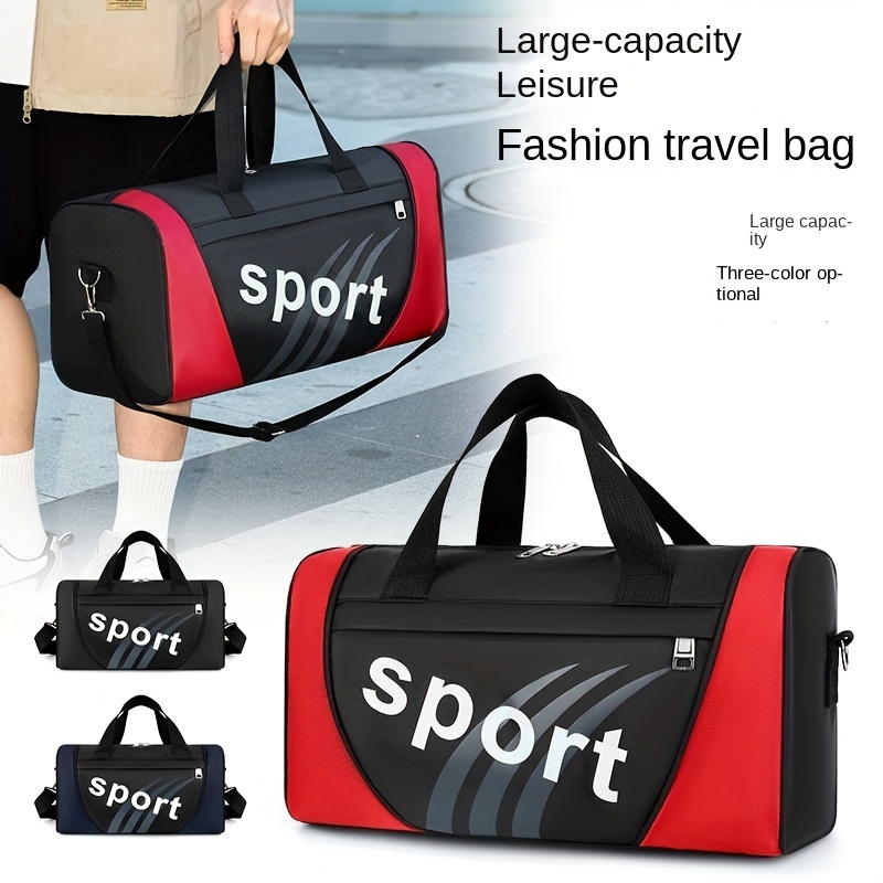 

Fashionable Large Capacity Foldable Travel Bag, Oxford Cloth Sports Fitness Gym Bag With Position Print, Portable Handheld Luggage Organizer For Outdoor Activities