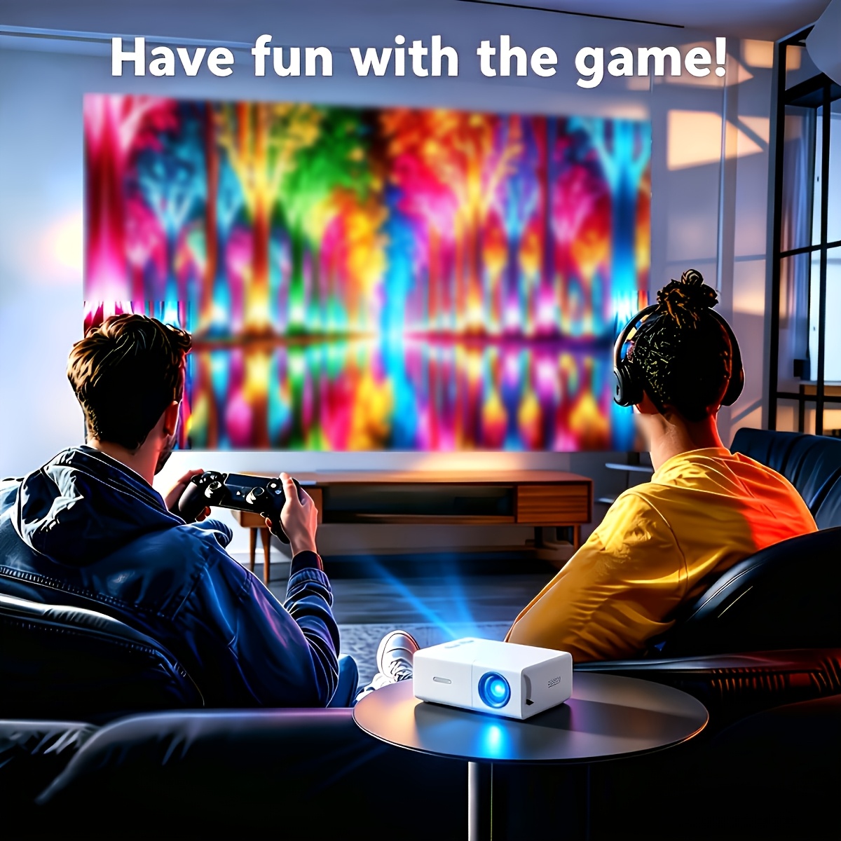 TEMU New Movie Led Projector, Portable Projector With Remote Control & Speaker, Usb Powered Projector Compatible With Ios Phones Tablets Usb Av Sd