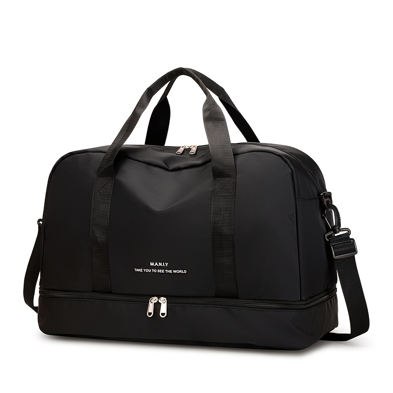 TEMU Expandable Travel Bag, Sports Tote, Gym Bag, Women's Large-capacity Shoulder Bag, Lightweight Multifunctional Luggage Zipper Bag