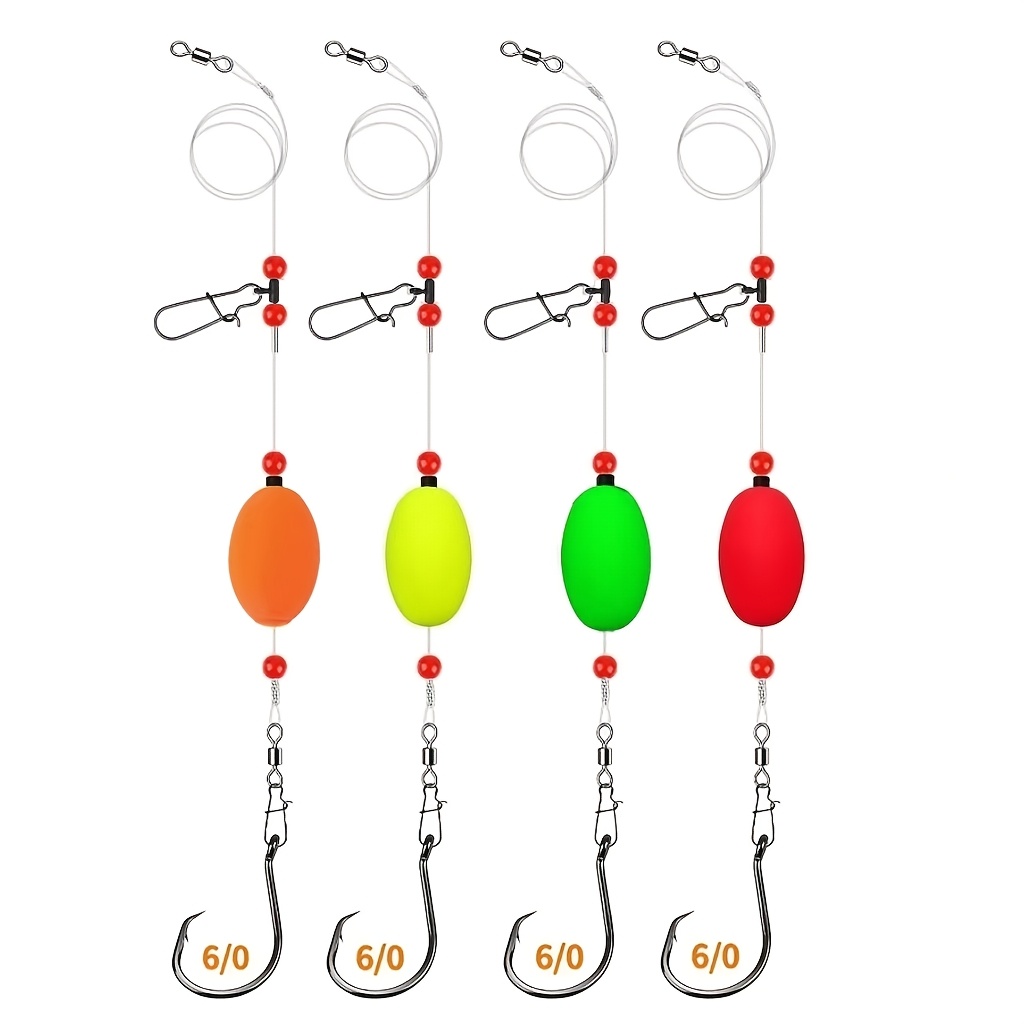 4pcs Mixed Color Fishing Rigs For , & Catfish - Durable Foam Material