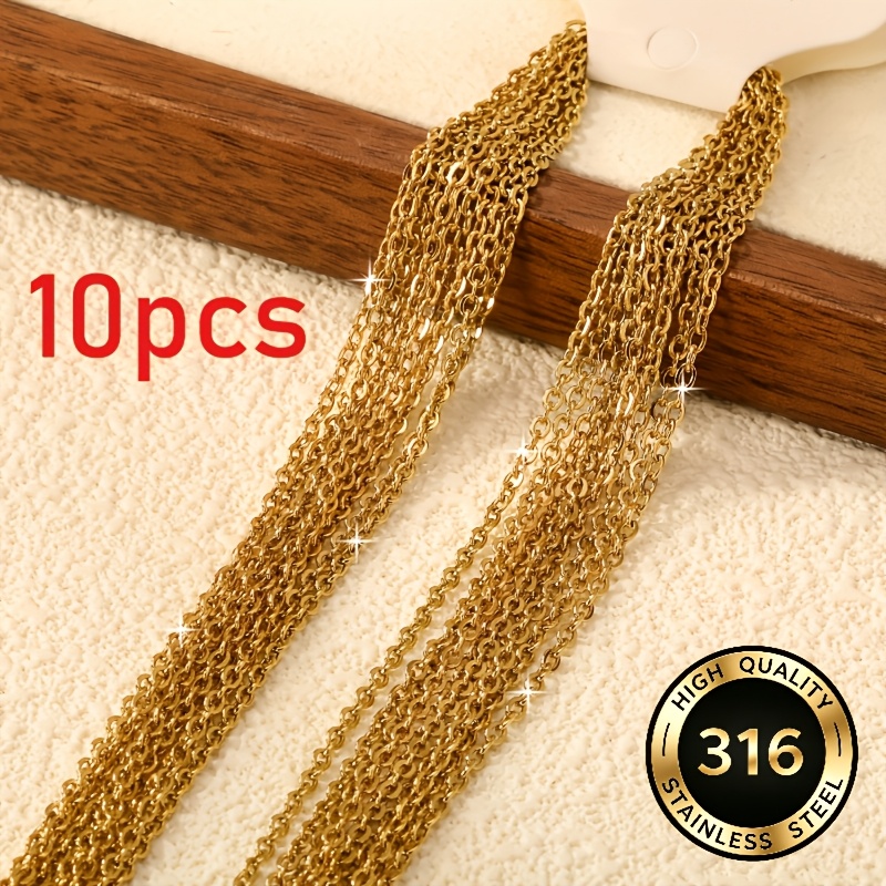 E-shop 10 Stück Premium 316L Edelstahl O Kette Halskette für Handgefertigte Armbänder, Halsketten und Zubehör, Schmuckherstellung | Elegante
