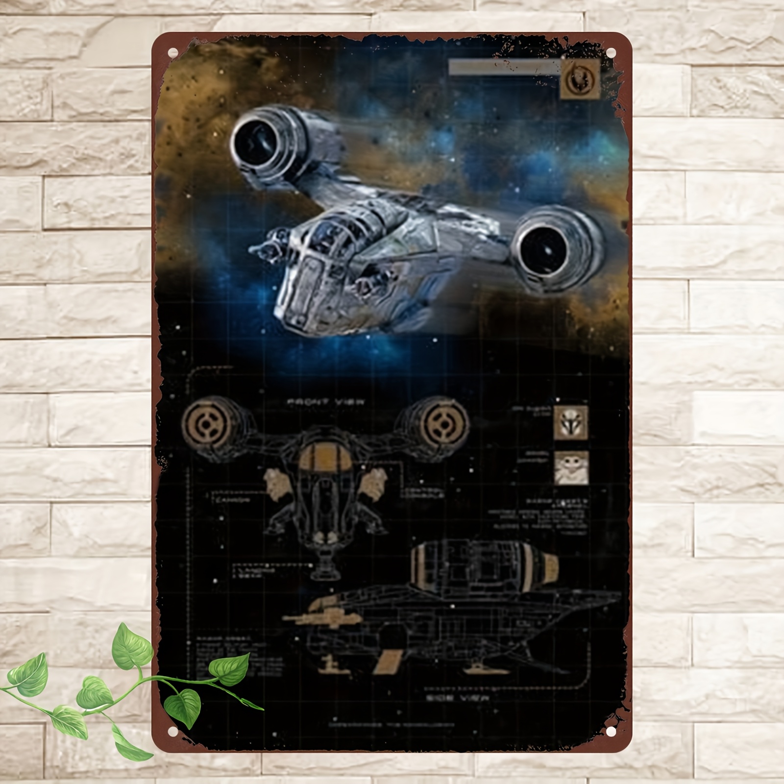 

Room Decor 1pc Vintage Starship Design Aluminum Metal Sign, Space-themed Wall Art, Waterproof & Dustproof, Ideal For Home, Bar, Cafe Decor, Unique Christmas Gift