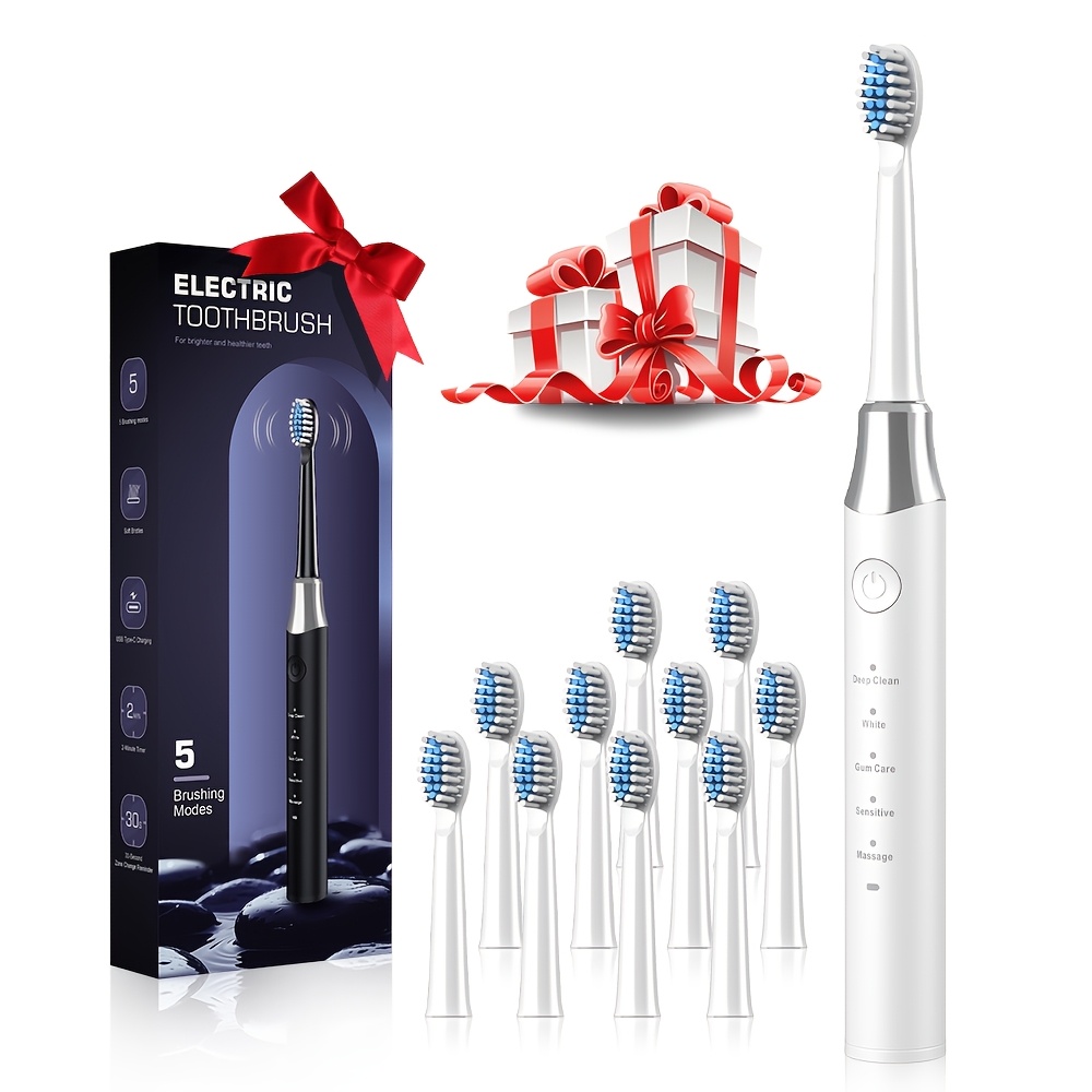 Smart Electric Toothbrush with 5 Modes, USB Rechargeable