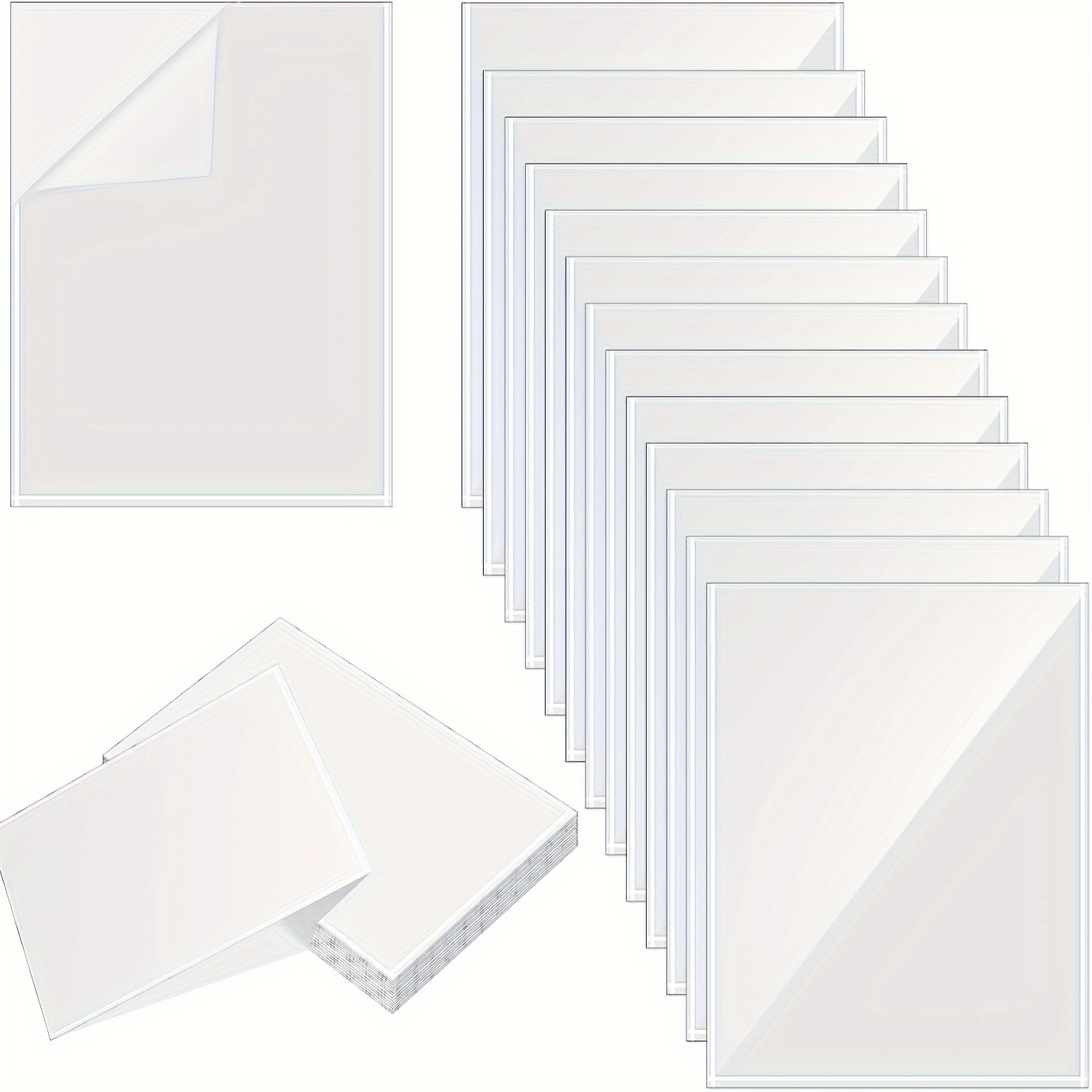 TEMU 50 Sheets Self-adhesive Laminating Sheets, 4.1x2.9 Inches Clear Transparent Laminating Sheets Needed Self Sealing Laminate Sheets