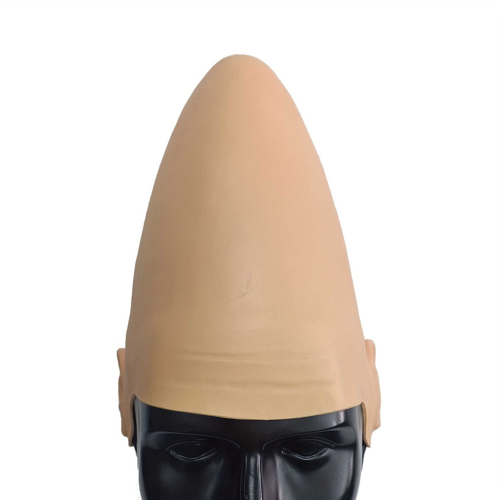 TEMU 1pc Tall Bald , Shiny Scalp, Halloween, Masquerade Ball, Props, And Funny Pu Headgear, Great For Christmas Costume Party