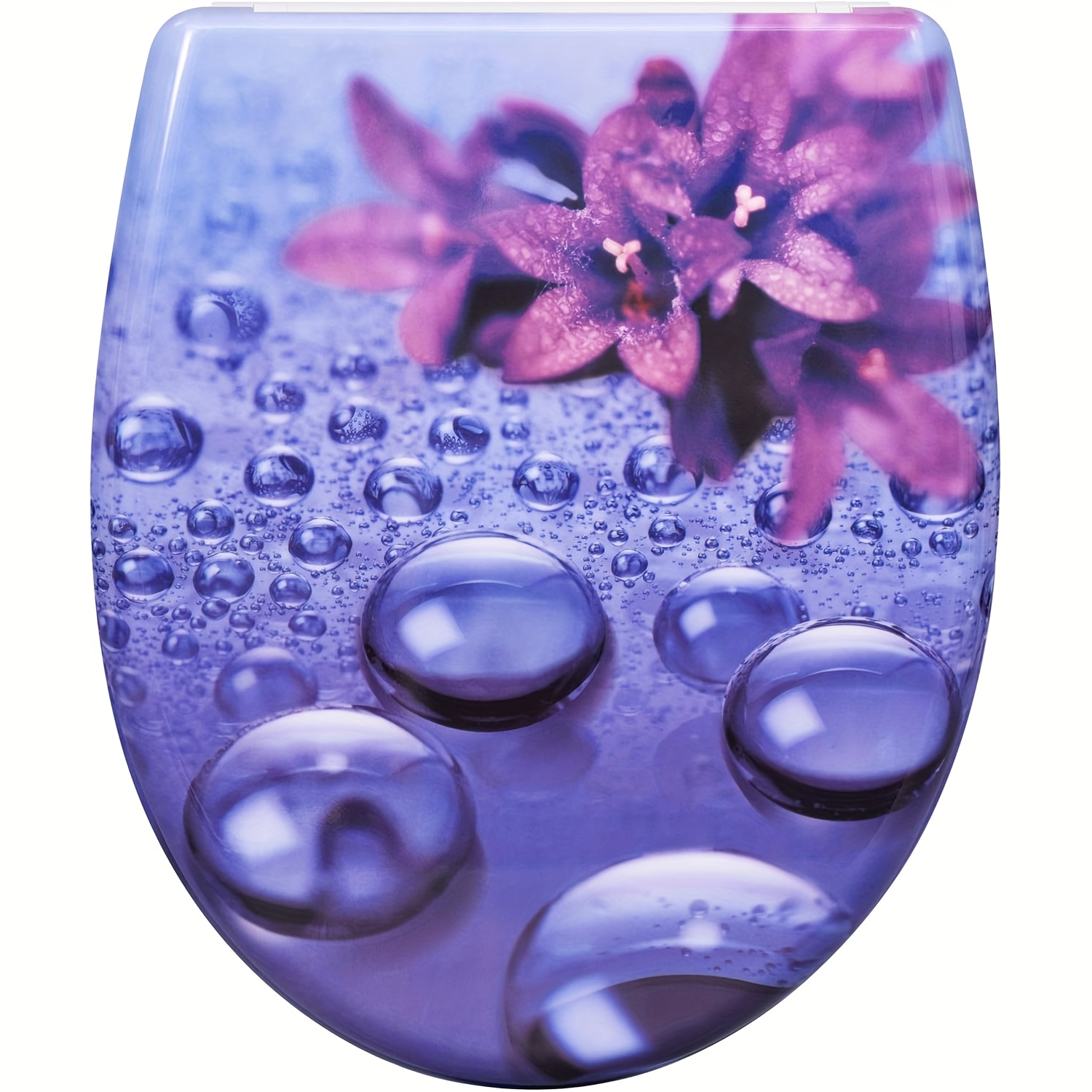 Image of 1pc Toilet Lid Decals, Toilet Seat With Mechanism, Toilet Lid Release, 360° Adjustable Hinges, Toilet Seat