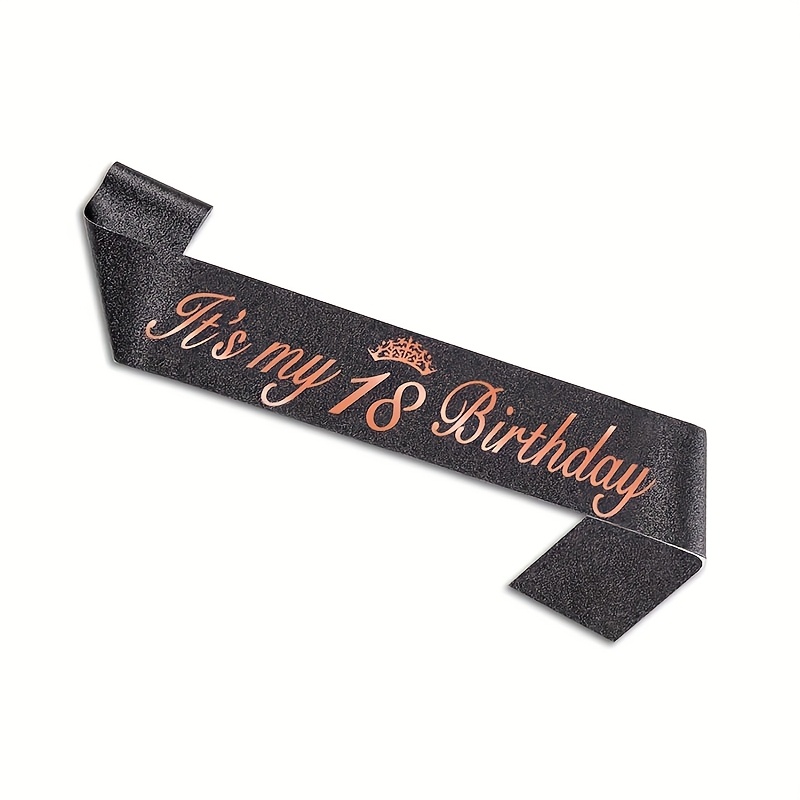 Image of 1pc 18th Birthday Party Belt, My 18th Birthday, Birthday Supplies Decoration, Suitable For Photo Props And Gifts, Without Power Supply