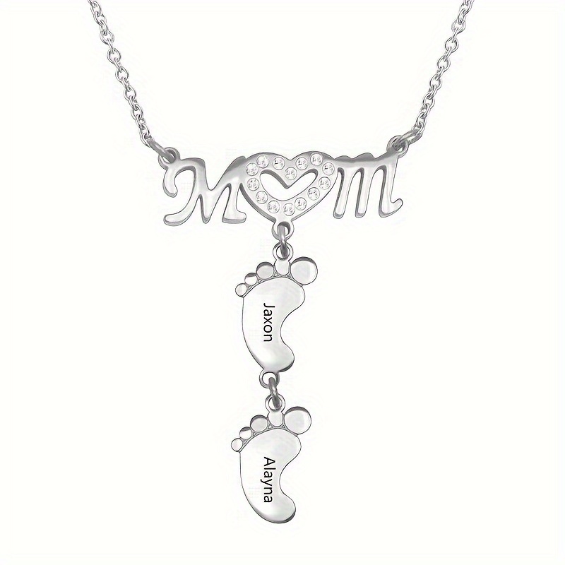Personalized Family Name Stainless Steel Pendant Necklace, Engravable