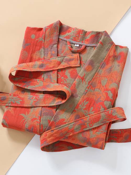 double layer gauze bathrobe spring and summer thin sleepwear couples home clothes absorbent quick drying yukata plus size
