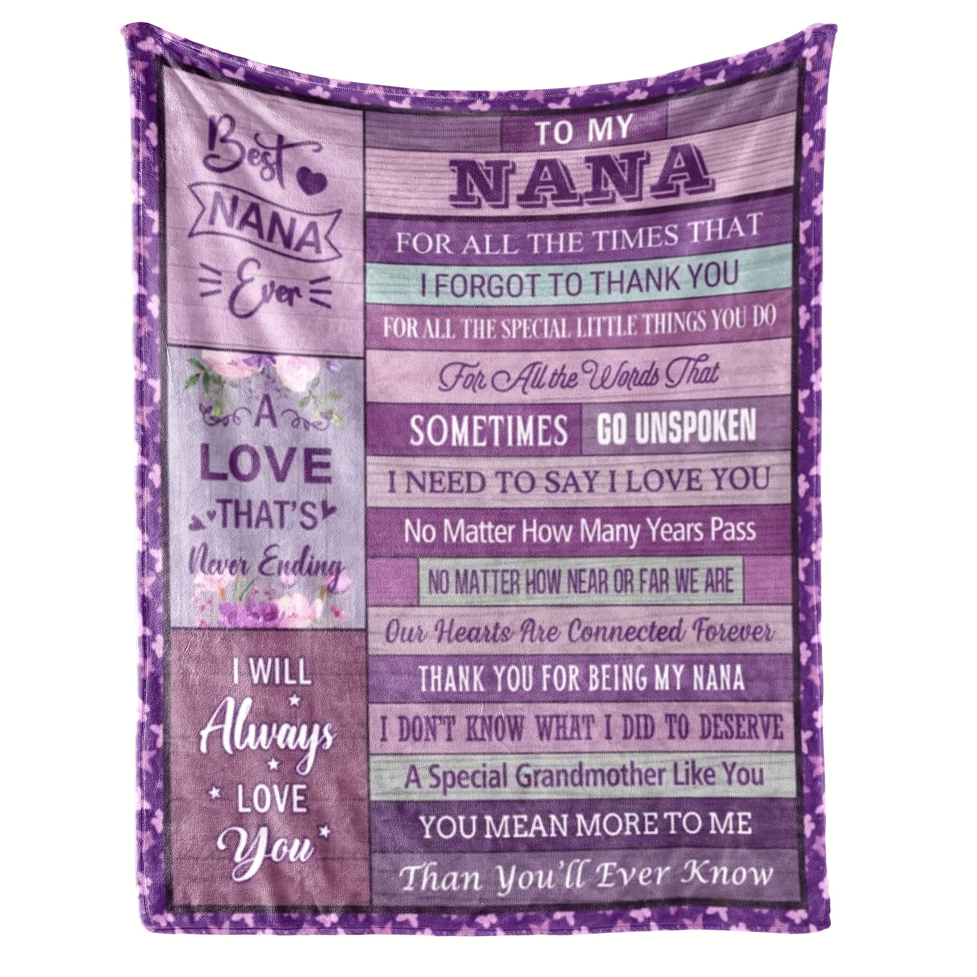 

Nana Blanket 60" X 50", Gifts For Nana From Grandkids, Grandma Blanket Birthday Gifts For Grandma Blanket Grandparents Day Gift, Flannel Blankets