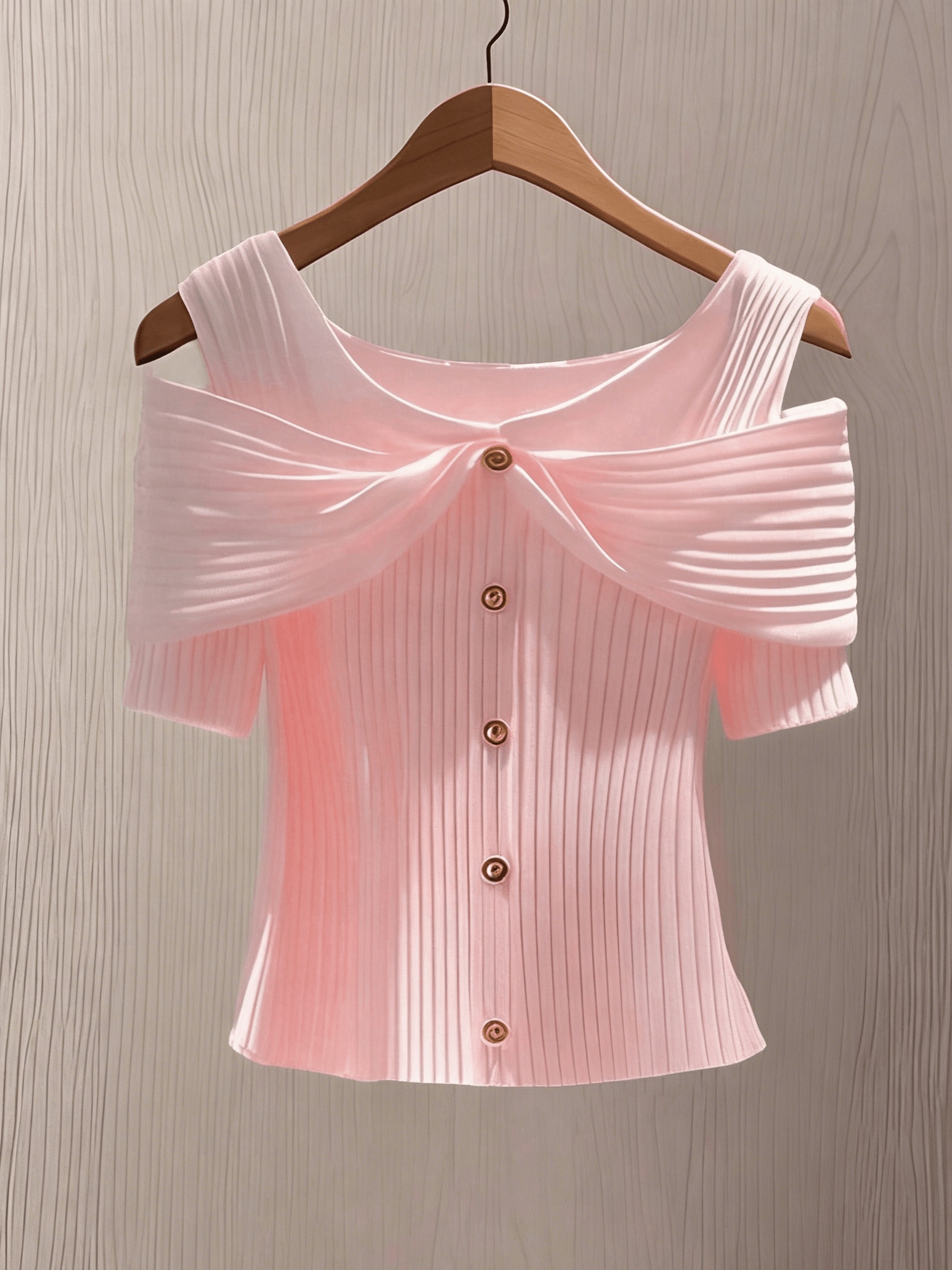 womens solid color button up off shoulder short sleeve ribbed t shirt