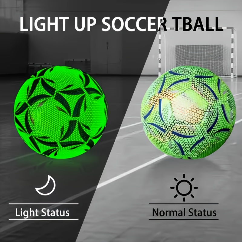 TEMU Custom Engraved Shiny Fluorescent Size 5 Soccer Ball, Luminous Colorful Soccer Ball -unique Football Gifts, Personalized With Name And Logo -