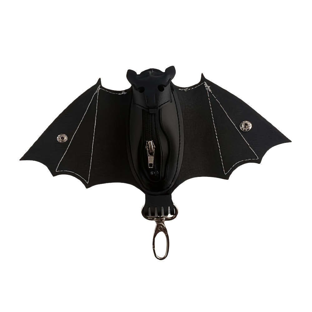 E-shop Kreative Gothic Fledermaus-Reißverschlusstasche, Fledermaus-Geldbörsen-Schlüsselanhänger, Mini-Geldbörsen-Anhänger,
