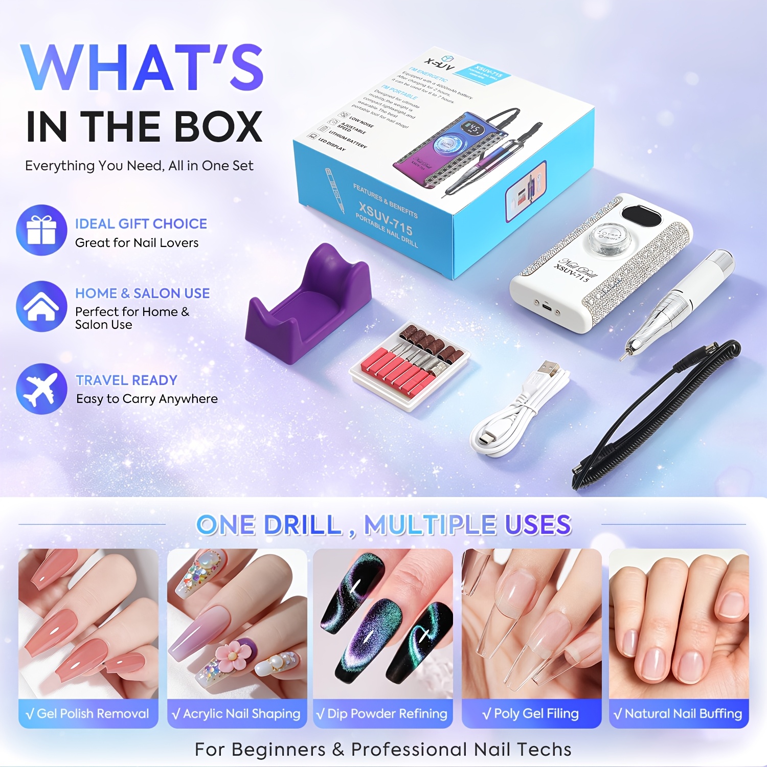 Professional Electric Nail Drill Machine with LCD Display