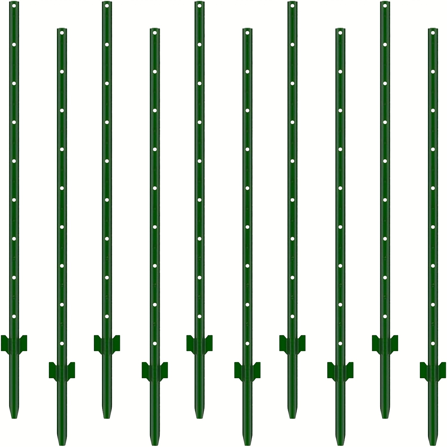 TEMU 6/7ft Fence Post, Metal Fence Post With U-shaped Slot, Steel U-shaped Post For Garden Chain Link Fence No Dug Access Fence Posts(10pcs/5pcs)