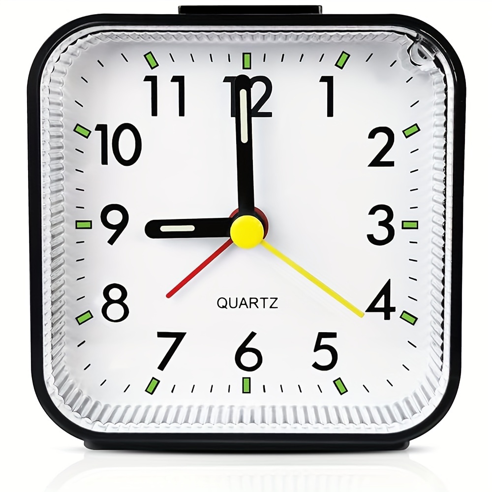 

Silent No-ticking Alarm Clock With & Night Light - Battery Operated, Large Display Clock For Bedroom, Office, Kitchen