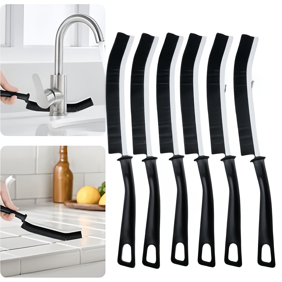 TEMU Set di 6 spazzole a antiscivolo per pulizia profonda, ideali per bagno, cucina, doccia, piastrelle, vasca da bagno, WC, esterno, rimuovono la