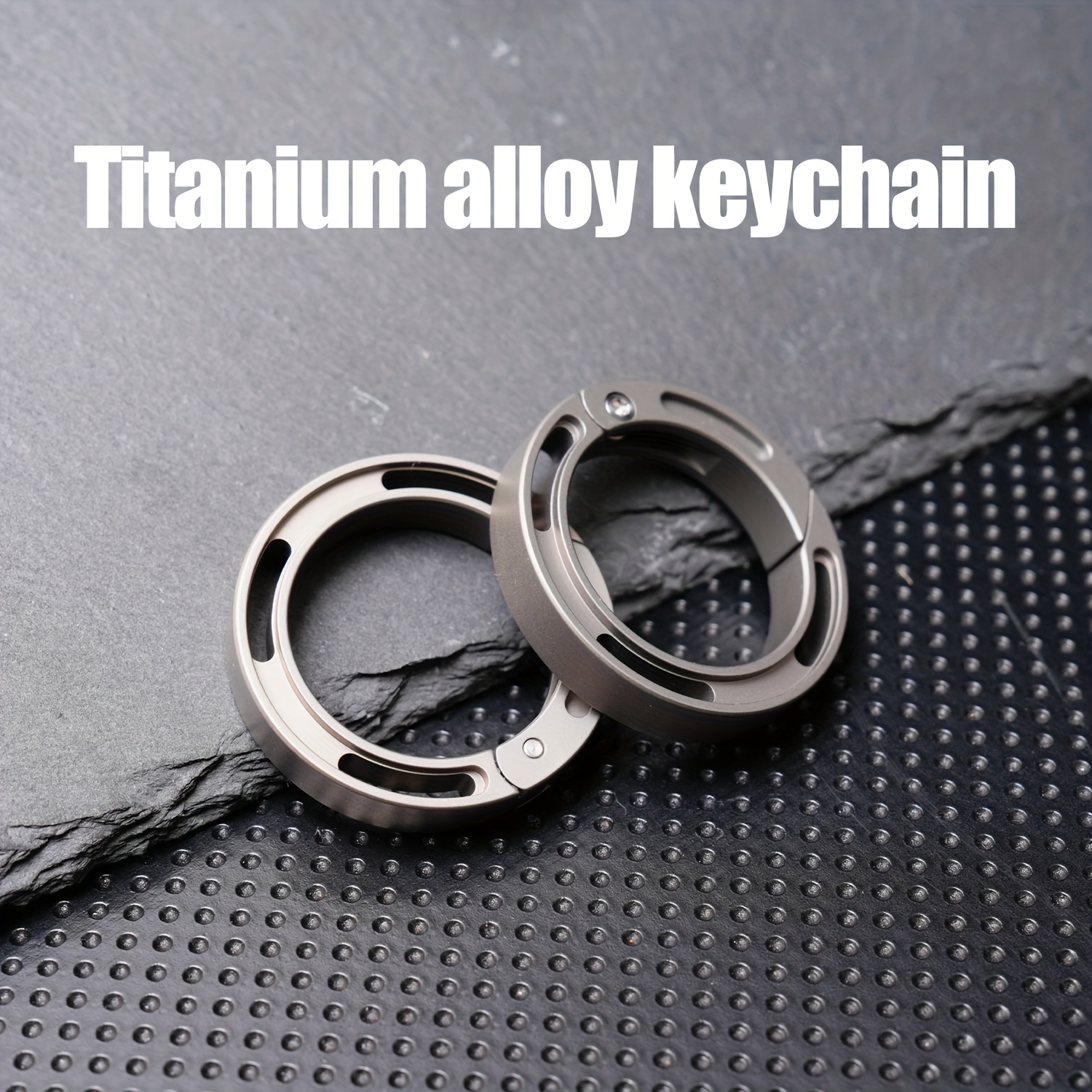 Titanium Alloy Keychain, Round Spring Lock Quick Release Buckle, Easy Mini EDC Tool Round Keyring