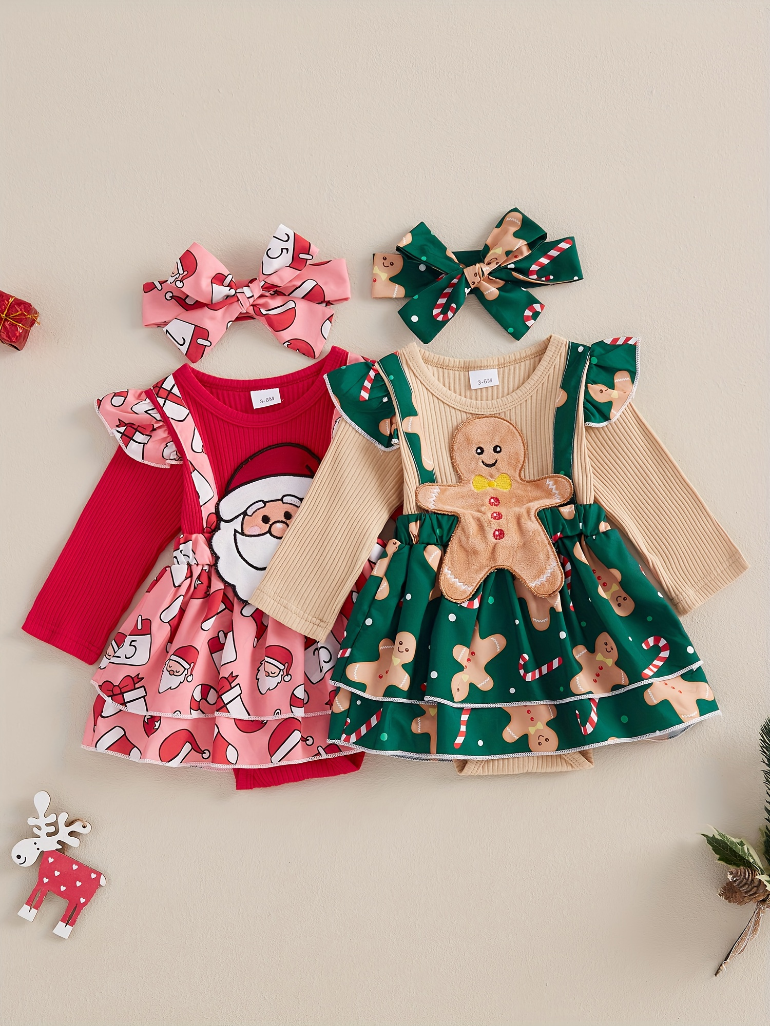 2pcs festive baby girls christmas dress set long sleeve - Temu