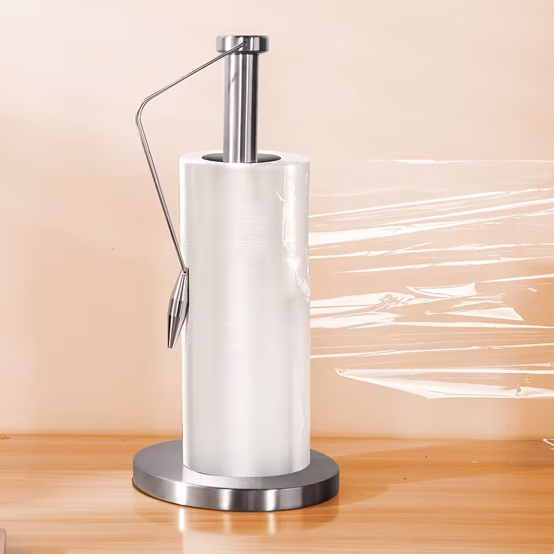 stainless steel kitchen paper towel holder multi functional lazy cleaning desktop organizer simple and minimalist roll paper storage rack for home use Product details 1