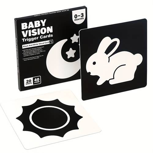 black and white cards early education enlightenment training newborn babies visual stimulation cards black and white lalaka 1pc
