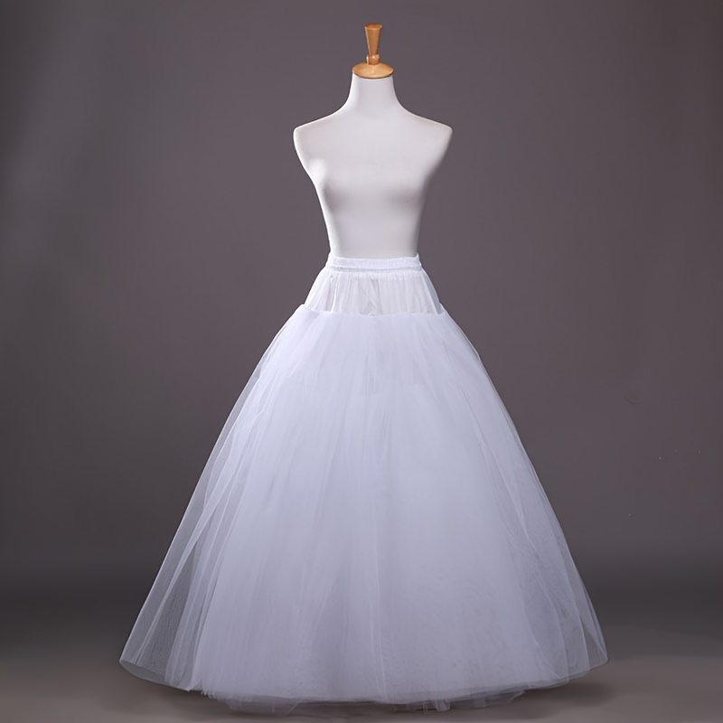 

Bridal Wedding Gown Crinoline, 1pc, 4-tier Hard Tulle, Elastic Waistband, Boneless Full Skirt Lining, Elegant Fairy Tale Style, Romantic Accessory For Wedding Party Dresses