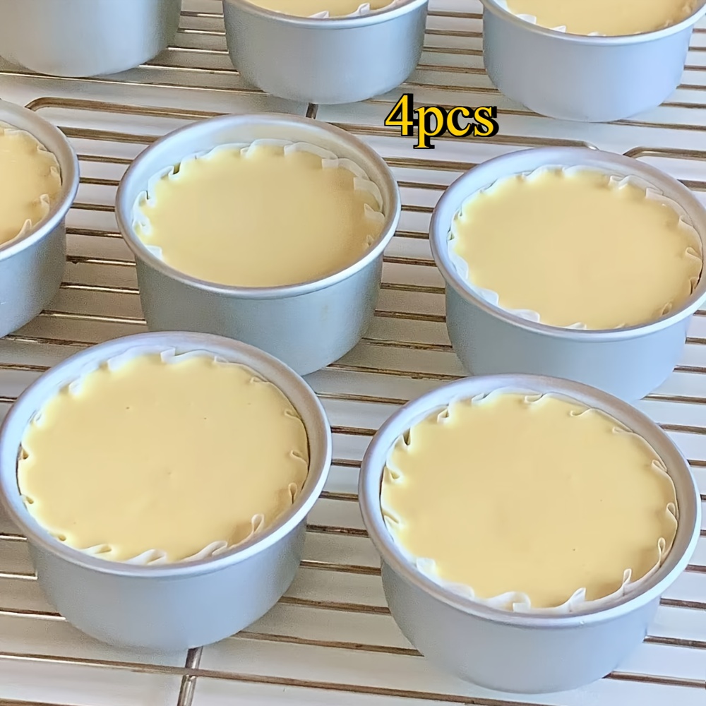 TEMU Ensemble de 4 moules à gâteau de 10 cm (4 pouces), mini moules à gâteau ronds pour la cuisson, petits moules à gâteau antiadhésifs en aluminium