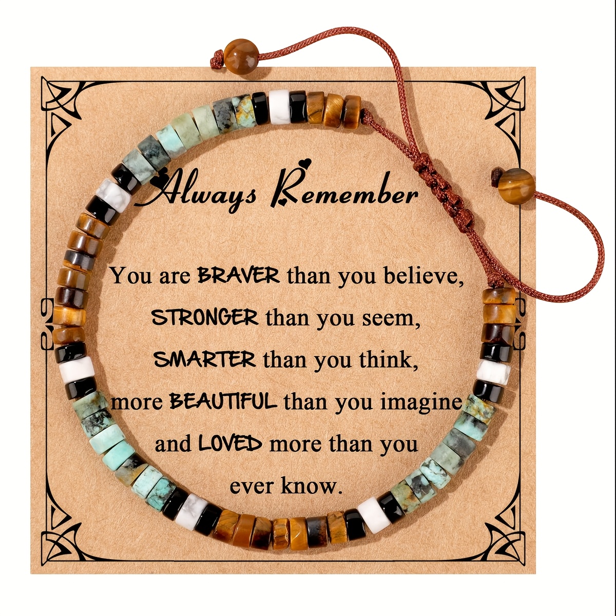Image of Natural Stone Inspirational Bracelet, Eye And African Turquoise Braided Cord Bracelet, For Women And For Casual Attire