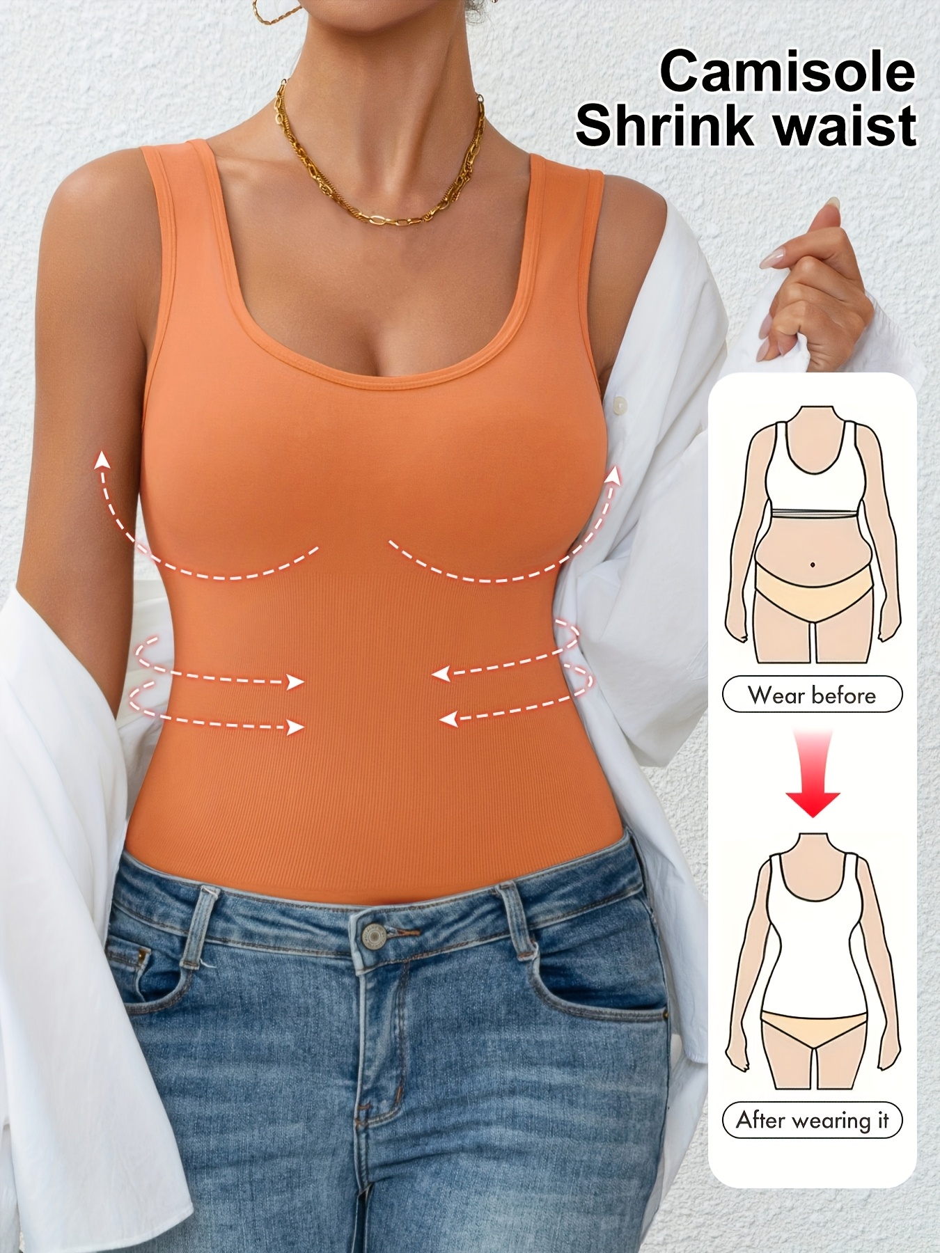 womens tummy control vest sleeveless comfortable base layer top with waist cinching body shaping sports bra