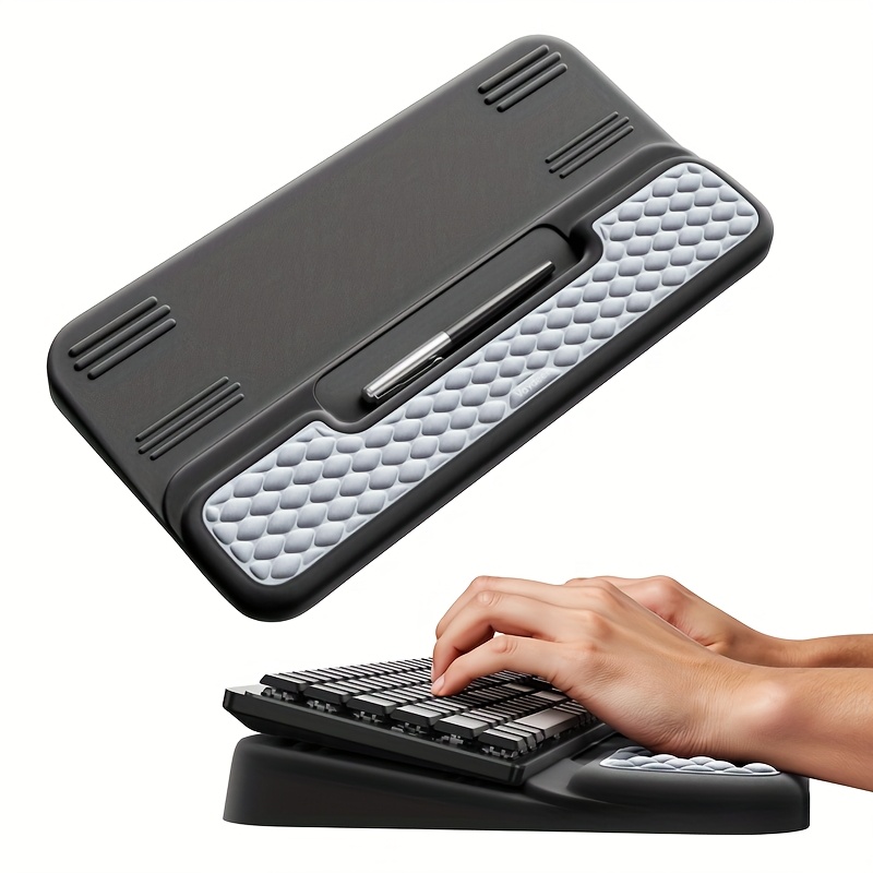 Image of Vaydeer Wrist Rest With Keyboard Stand, Computer Wrist Support Pad, Ergonomic Keyboard Riser Holder Lift Tray With Wrist Pad, Soft Memory Foam Desk Cushion, Palm Hand Typing For Office Home Gift