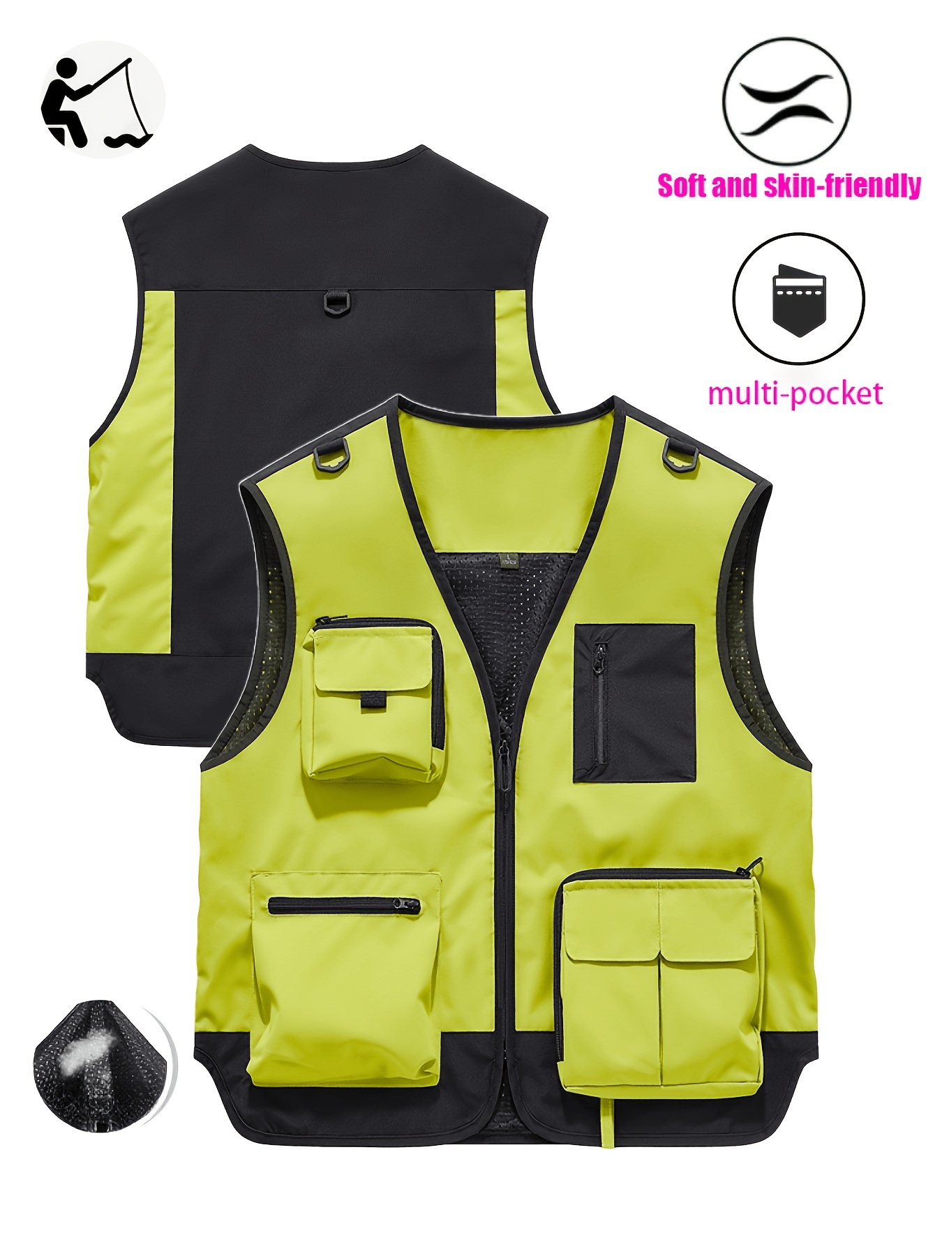 1pc summer outdoor fishing essential multi   vest lightweight and wear resistant photography   uniform