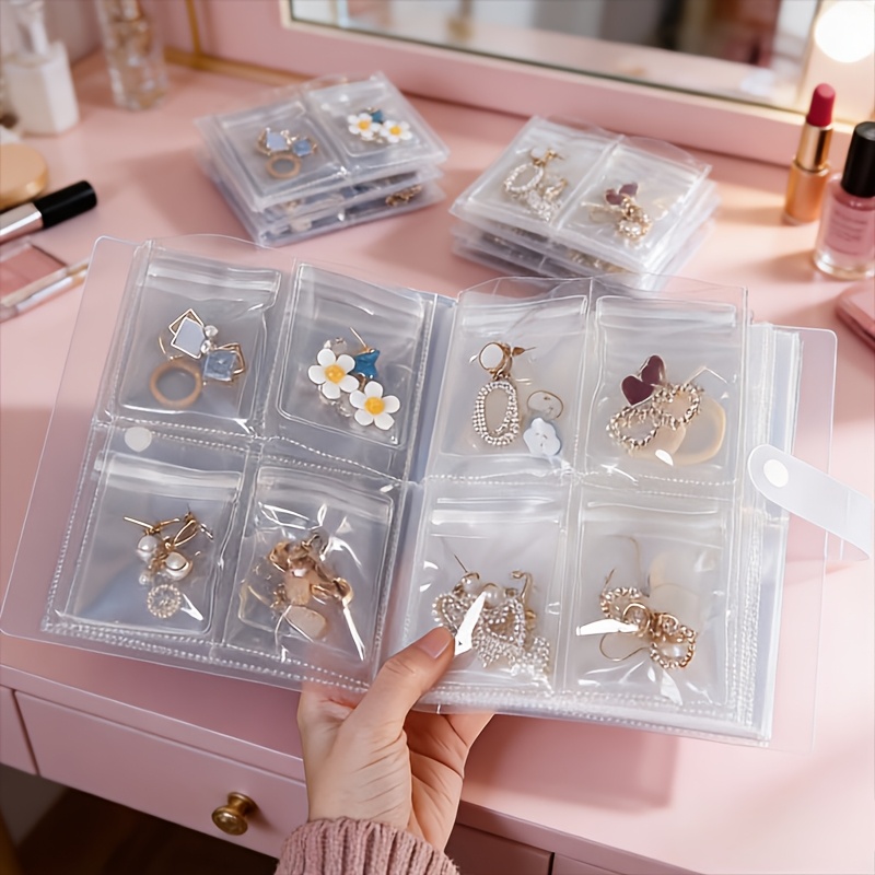 1pc portable jewelry storage book   easy to carry durable material travel organizer perfect gift for jewelry lovers polyvinyl chloride rectangle shape   brand jewelry rolls Product details 4