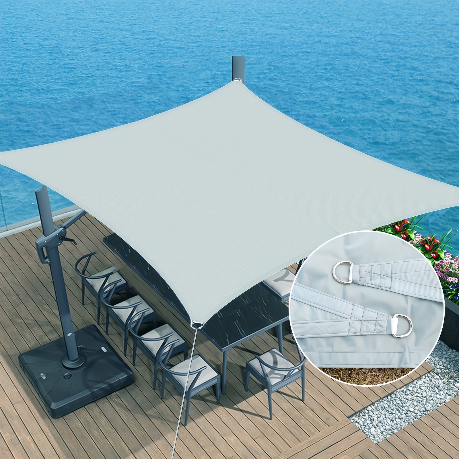 1pc Rectangular Sunshade Sail - 95% UV Blocking Outdoor Canopy with Multiple Sizes, Lightweight & Portable for Garden, Patio, Backyard, Carport - Durable Polyester Fabric, Easy Setup, Shade Sail for Patio, Patio Shade, Modern Patio Accessory, Easy Setup Canopy