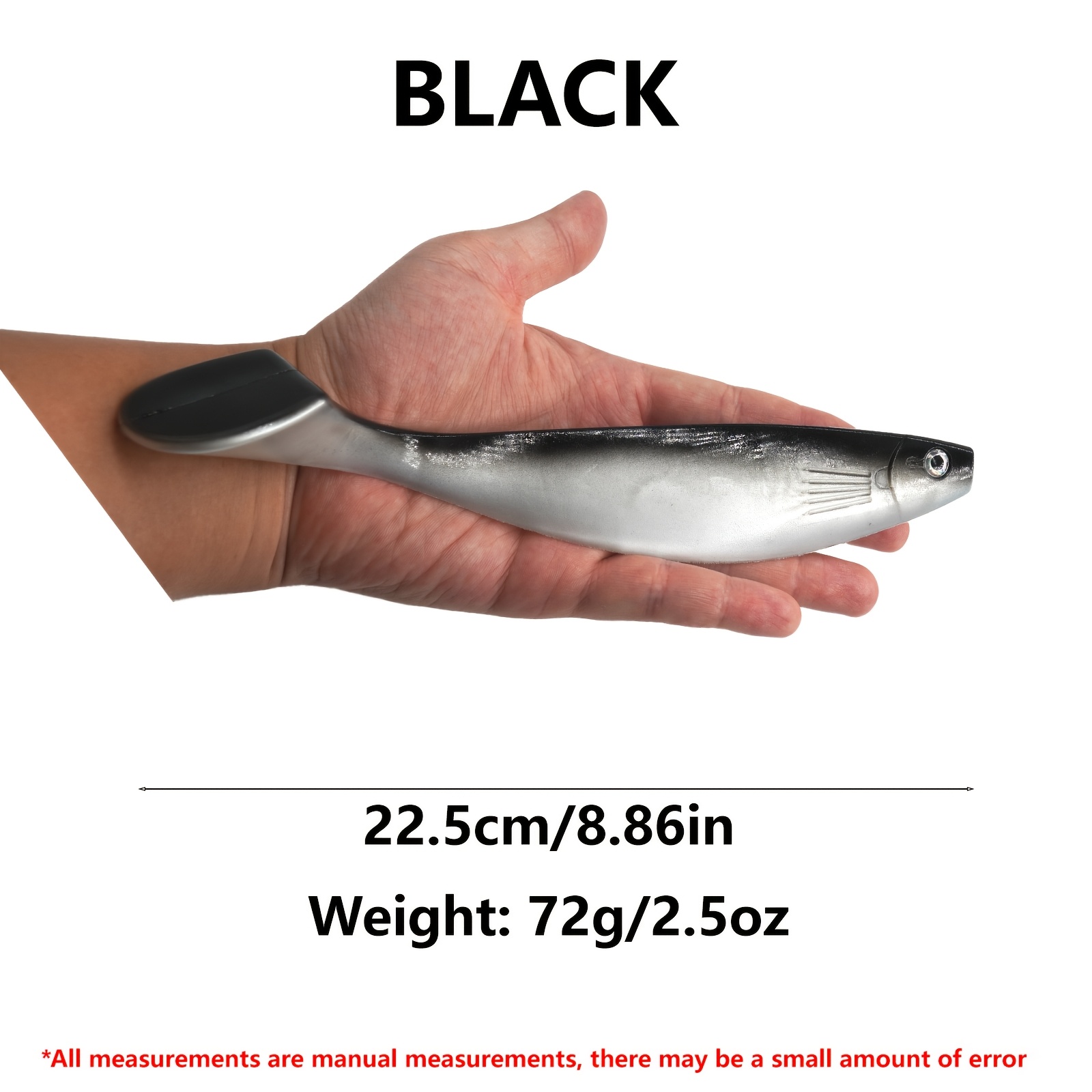 TEMU 1pc Of 70g/23.5cm Large Mermaid Soft Bait, Big Lure Realistic Soft Bait, Outdoor Saltwater Deep-sea Fishing Lure, Pvc Material T-tail Soft Fish,
