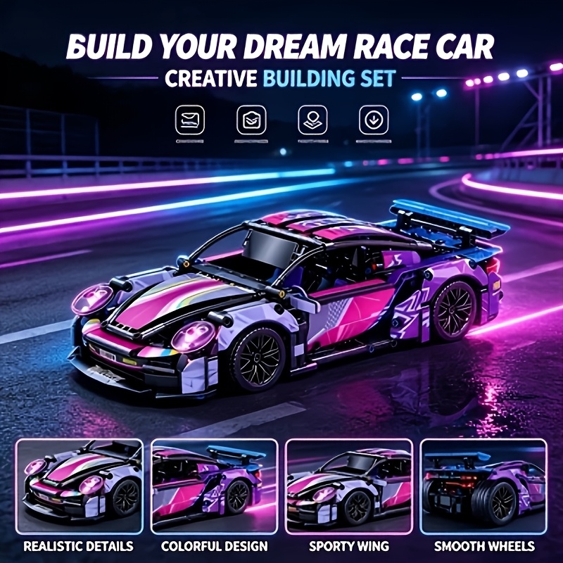 2026 Exquisite Colorful Sports Car Building Block Model