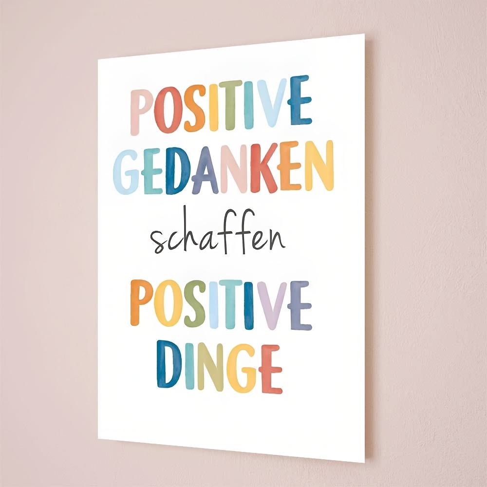 E-shop Deutsche Positive Affirmationen Mental Health Poster – Zweisprachig Englisch/Deutsch Rahmenlose Leinwand Wandkunst mit Mehrsprachigen