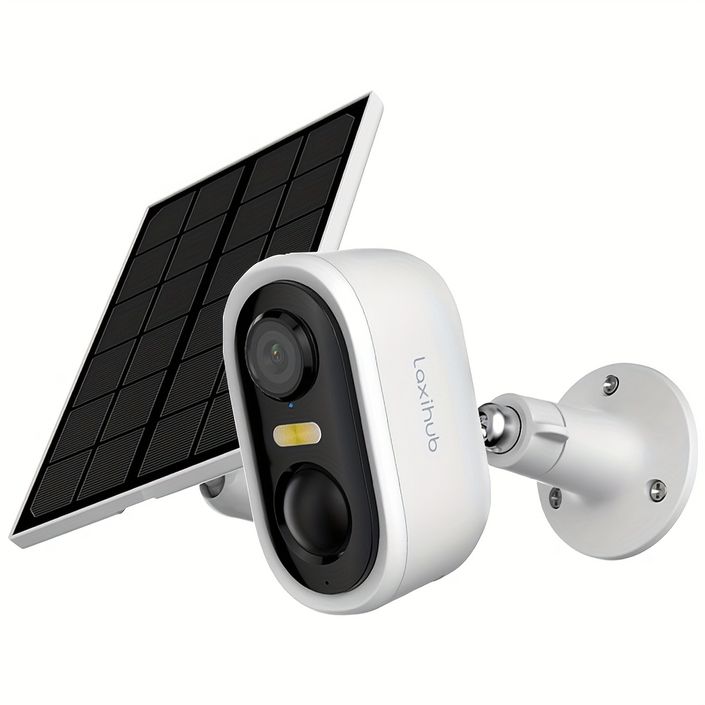 TEMU 1/2/3/4pcs Laxihub 3mp Wireless Security Camera Outdoor Waterproof Solar, Solar Security Cameras For Outside, Waterproof, Detection For Home